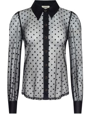 L'Agence Sophie Long-Sleeved Blouse Top - Black