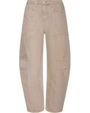 L'Agence Cody Cropped Barrel-Leg Jean - Natural