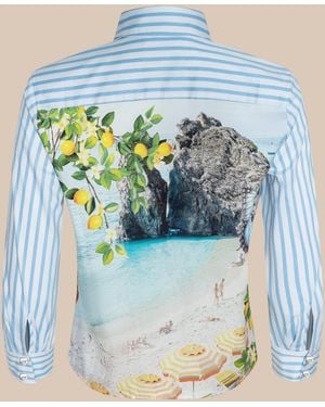 L'Agence Fawn Beach Print Shirt - Blue