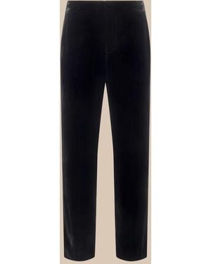 L'Agence High-Rise Velvet Straight-Leg Trousers - Black