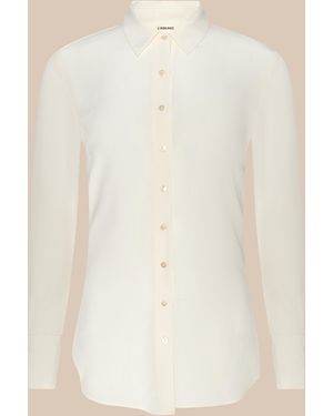 L'Agence Babette Silk Blouse Top - Blue