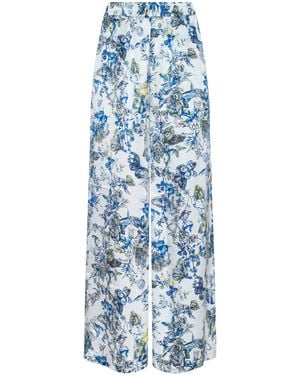 L'Agence Lillian Silk Wide-Leg Pants - White