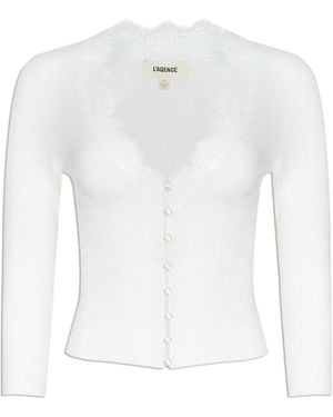 L'Agence Top Cardigan Eluna, Ivoire - Bleu