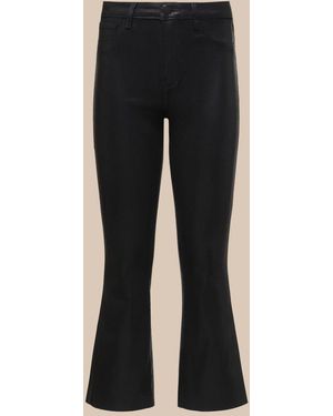 L'Agence Kendra Coated Cropped Flare Jean - White