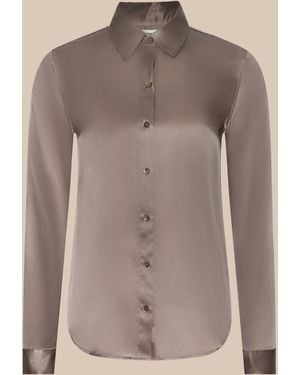 L'Agence Tyler Silk Blouse Top - Brown