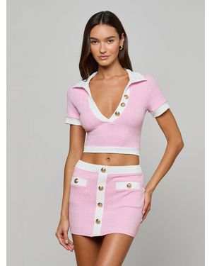L'Agence 'Agence Anastasia Cropped Rashguard - Pink
