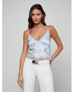 L'Agence Kimber Silk Lace Camisole - Blue