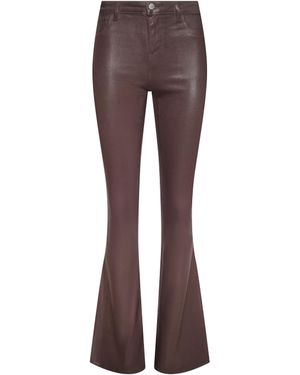 L'Agence Marty Coated Flare Jean - Brown