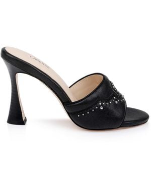 L'Agence Lille Leather Open-Toe Mule - Black