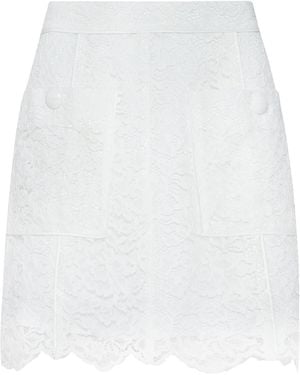 L'Agence Riven Lace Mini Skirt - White