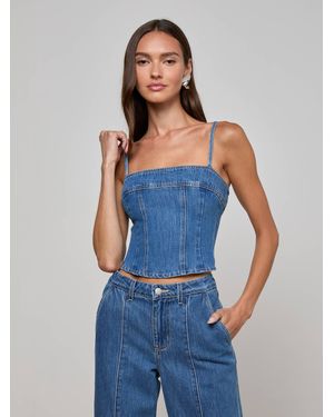 L'Agence Arlin Denim Tank Top - Blue