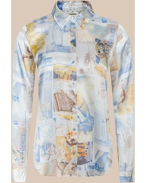 L'Agence Tyler Silk Blouse Top - Natural