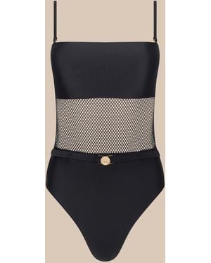 L'Agence Tory Bandeau One-Piece Swimsuit - Multicolour