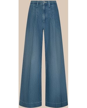 L'Agence Jayani Pleated Wide-Leg Jean - Blue