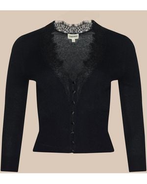 L'Agence Top Cardigan Eluna, Noir - Bleu