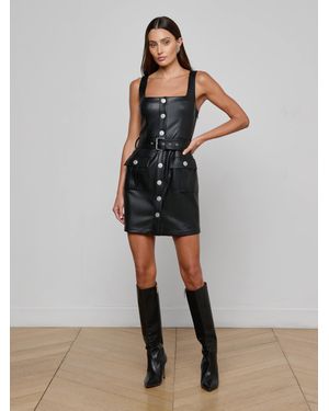 L'Agence Midy Vegan Leather Dress - Black