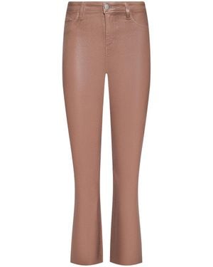 L'Agence Kendra Coated Cropped Flare Jean - Pink