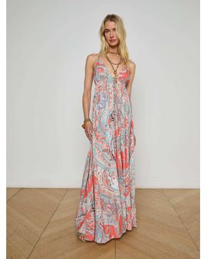 L'Agence Stefani Maxi Dress - White