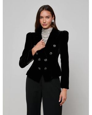 L'Agence Bethany Velvet Blazer - Black