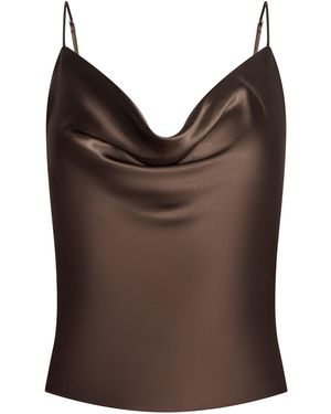 L'Agence Calista Silk Camisole - Brown