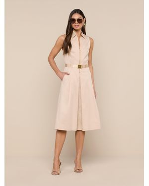 L'Agence Kylo Poplin Shirt Dress - Natural