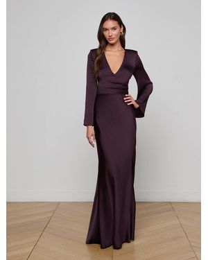 L'Agence Manon Satin Gown - Purple