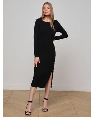 L'Agence Astra Midi Dress - Black