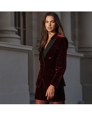 L'Agence Kyomi Velvet Blazer - Purple