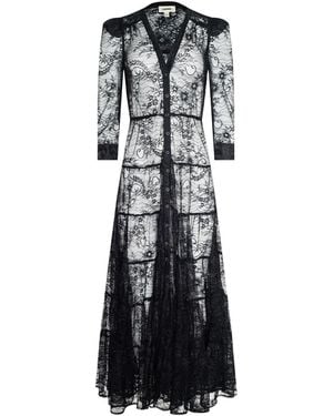 L'Agence Seraphina Lace Tiered Maxi Dress - Natural