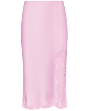L'Agence Tico Silk Lace Skirt - Pink