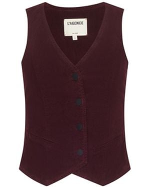 L'Agence Gilet En Velours Côtelé Yelena En - Violet