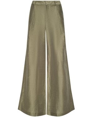 L'Agence Allanah Linen-Blend Trouser - Natural