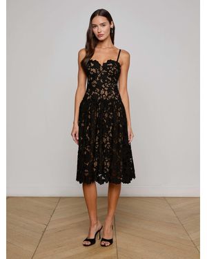 L'Agence Flyn Lace Midi Dress - Multicolor