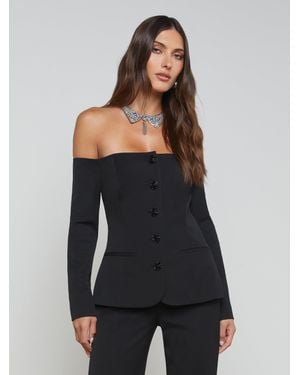 L'Agence Alice Blazer Top - Black