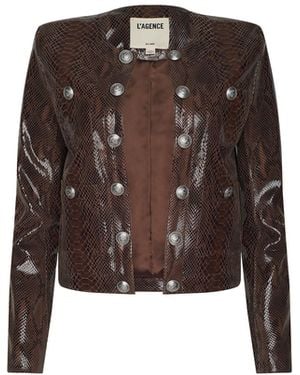 L'Agence Jayde Coated Suede Jacket - Multicolor