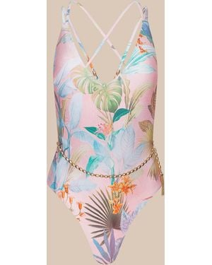 L'Agence Breana Plunge One-Piece Swimsuit - Pink