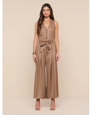 L'Agence Lowen Linen-Blend Trousers - Natural