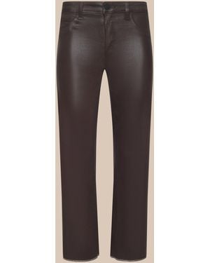 L'Agence Wanda Coated Cropped Wide-Leg Jean - Multicolor