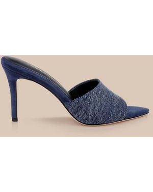 L'Agence Lolita Denim Open-Toe Mule - Blue