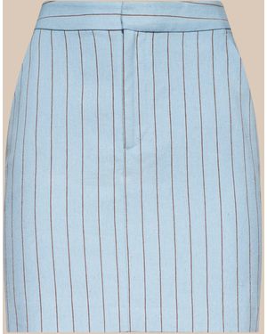 L'Agence Vera Pinstriped Mini Skirt - Blue