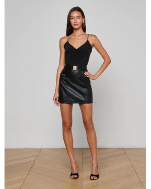 L'Agence Yvette Vegan Leather Mini Skirt - Multicolour