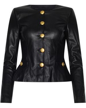 L'Agence Mariella Leather Jacket - Black