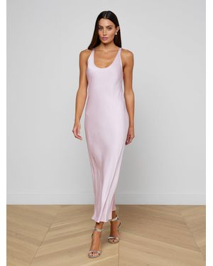 L'Agence Akiya Satin Maxi Dress - White