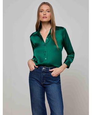 L'Agence 'Agence Dani Silk Blouse Top - Green