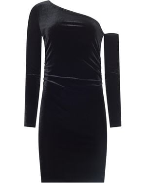 L'Agence Lynne Velvet Mini Dress - Black
