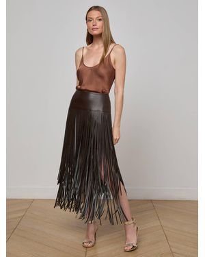 L'Agence Karolina Fringe Skirt - Black