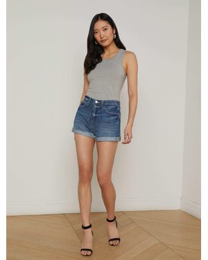 L'Agence Jazzy Cuffed Denim Short - Blue