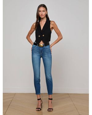 L'Agence Margot Cropped Skinny Jean - Blue