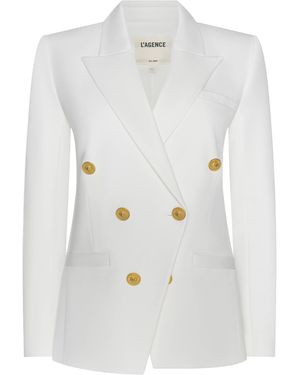 L'Agence Kyomi Double-Breasted Blazer - White