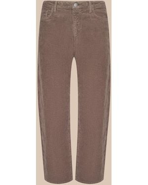 L'Agence Mallis Corduroy Bow-Leg Pants - Brown